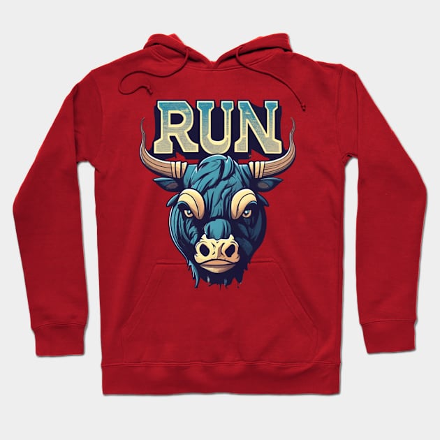 Bull Head Design Artwork Hoodie by Abeer Ahmad